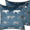 Conjunto De 2 Almofadas Decorativas 45 X 45 Cm Azul Bluebell