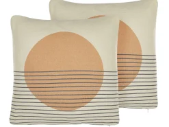 Conjunto De 2 Almofadas Decorativas Multicolor 45 X 45 Cm Moonflower