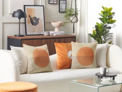 Conjunto De 2 Almofadas Decorativas Multicolor 45 X 45 Cm Moonflower