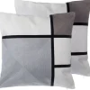 Conjunto De 2 Almofadas Decorativas Padrao Geometrico 45 X 45 Cm Cinzento Wedelia