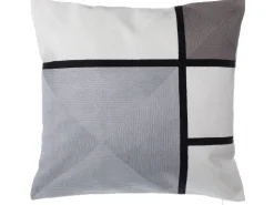 Conjunto De 2 Almofadas Decorativas Padrao Geometrico 45 X 45 Cm Cinzento Wedelia