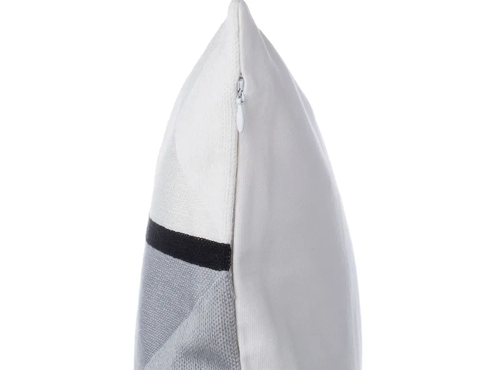 Conjunto De 2 Almofadas Decorativas Padrao Geometrico 45 X 45 Cm Cinzento Wedelia