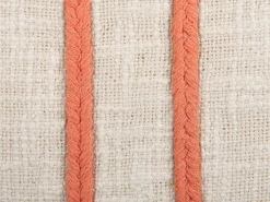 Conjunto De 2 Almofadas Decorativas Em Algodao Creme E Laranja Com Padrao Abstrato 45 X 45 Cm Pleione