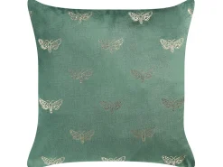 Conjunto De 2 Almofadas Decorativas Em Veludo Verde Esmeralda 45 X 45 Cm Yuzuri
