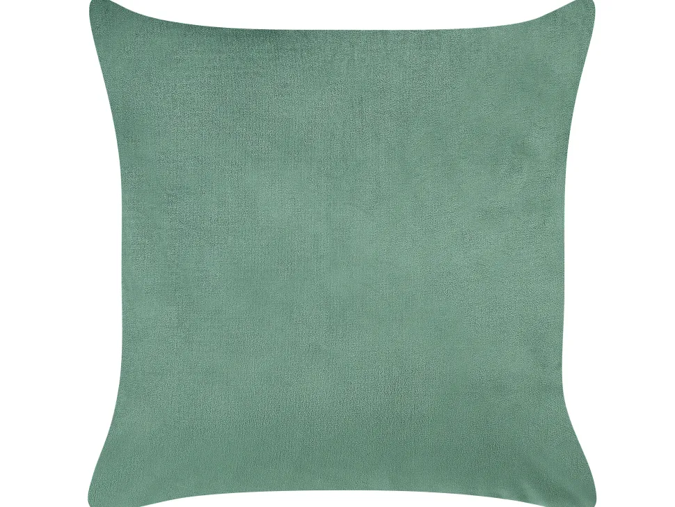Conjunto De 2 Almofadas Decorativas Em Veludo Verde Esmeralda 45 X 45 Cm Yuzuri