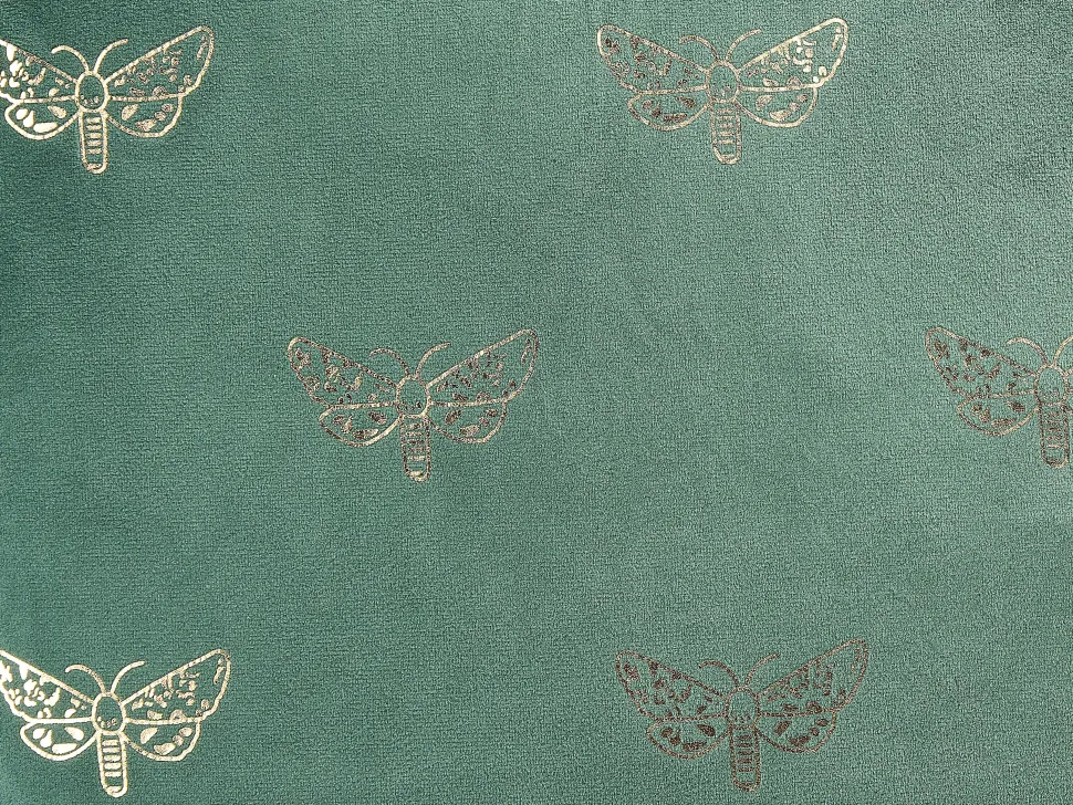 Conjunto De 2 Almofadas Decorativas Em Veludo Verde Esmeralda 45 X 45 Cm Yuzuri