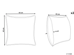 Conjunto De 2 Almofadas Decorativas Em Veludo Verde Esmeralda 45 X 45 Cm Yuzuri