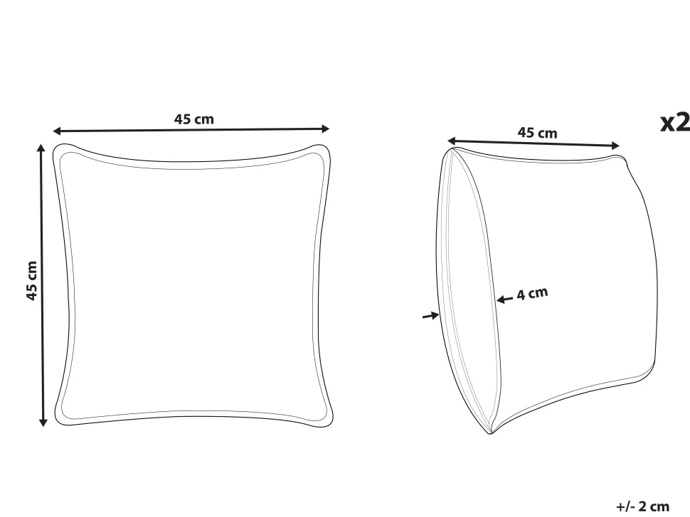 Conjunto De 2 Almofadas Decorativas Em Veludo Verde Esmeralda 45 X 45 Cm Yuzuri