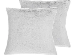 Conjunto De 2 Almofadas Decorativas 45 X 45 Cm Cinzento Claro Clematis