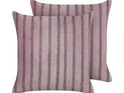 Conjunto De 2 Almofadas Decorativas Em Veludo Rosa 45 X 45 Cm Agapanthus