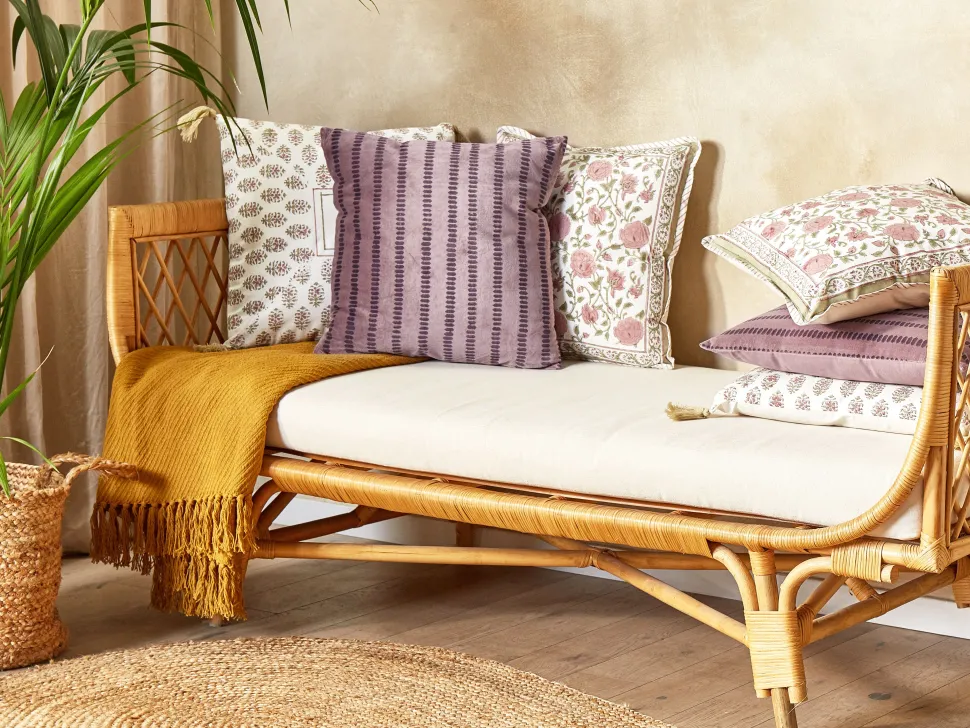 Conjunto De 2 Almofadas Decorativas Em Veludo Rosa 45 X 45 Cm Agapanthus