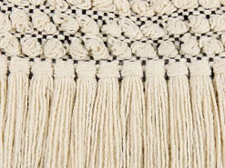 Conjunto De 2 Almofadas Decorativas Em Algodao Creme E Borlas 45 X 45 Cm Iresine