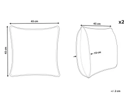 Conjunto De 2 Almofadas Decorativas Em Veludo Preto 45 X 45 Cm Yuzuri