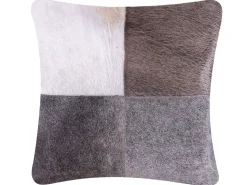 Conjunto De 2 Almofadas Decorativas Em Pele Cinzenta 45 X 45 Cm Nellad