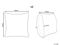Conjunto De 2 Almofadas Decorativas Em Pele Cinzenta 45 X 45 Cm Marady