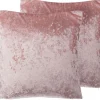Conjunto De 2 Almofadas Decorativas De Veludo 45 X 45 Cm Rosa Hosta