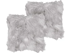 Conjunto De 2 Almofadas Decorativas Cinzentas 45 X 45 Cm Lubha