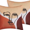 Conjunto De 2 Almofadas Decorativas Bordadas Multicolor 45 X 45 Cm Rudbekia