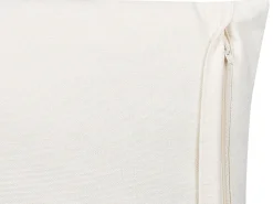 Conjunto De 2 Almofadas Decorativas Branco Creme E Amarelo Mostarda 45 X 45 Cm Woodi
