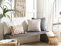 Conjunto De 2 Almofadas Decorativas Brancas 30 X 50 Cm Heliotrope