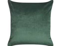 Conjunto De 2 Almofadas Decorativas Veludo Verde E Dourado 45 X 45 Cm Philodendron