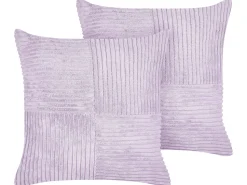 Conjunto De 2 Almofadas Decorativas Em Bombazine Violeta 43 X 43 Cm Millet