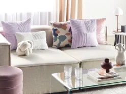 Conjunto De 2 Almofadas Decorativas Em Bombazine Violeta 43 X 43 Cm Millet