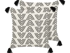 Conjunto De 2 Almofadas Decorativas Pretas E Brancas 45 X 45 Cm Mays
