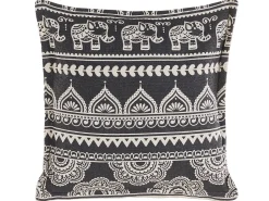 Conjunto De 2 Almofadas De Algodao Preto E Branco 45 X 45 Cm Atabagi