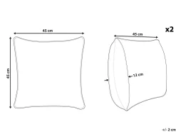Conjunto De 2 Almofadas De Algodao Preto E Branco 45 X 45 Cm Atabagi