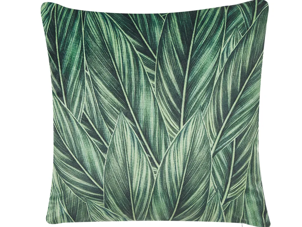 Conjunto De 2 Almofadas Decorativas Verdes 45 X 45 Cm Diascia