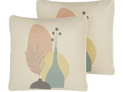 Conjunto De 2 Almofadas Decorativas Multicolor 45 X 45 Cm Cardoon