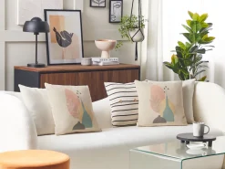 Conjunto De 2 Almofadas Decorativas Multicolor 45 X 45 Cm Cardoon