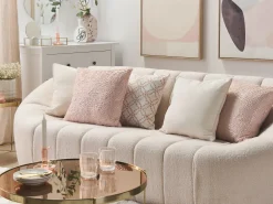 Conjunto De 2 Almofadas Decorativas De Algodao 45 X 45 Cm Rosa Peony