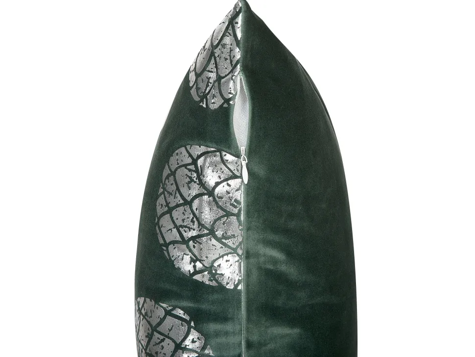 Conjunto De 2 Almofadas Decorativas Verdes Escuras 45 X 45 Cm Astilbe