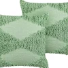 Conjunto De 2 Almofadas Decorativas Em Algodao Verde Claro 45 X 45 Cm Rhoeo