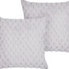 Conjunto De 2 Almofadas Decorativas Cinzento Claro 43 X 43 Cm Purslane