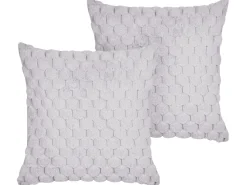 Conjunto De 2 Almofadas Decorativas Cinzento Claro 43 X 43 Cm Purslane