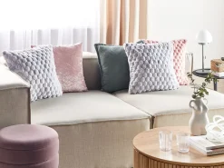 Conjunto De 2 Almofadas Decorativas Cinzento Claro 43 X 43 Cm Purslane