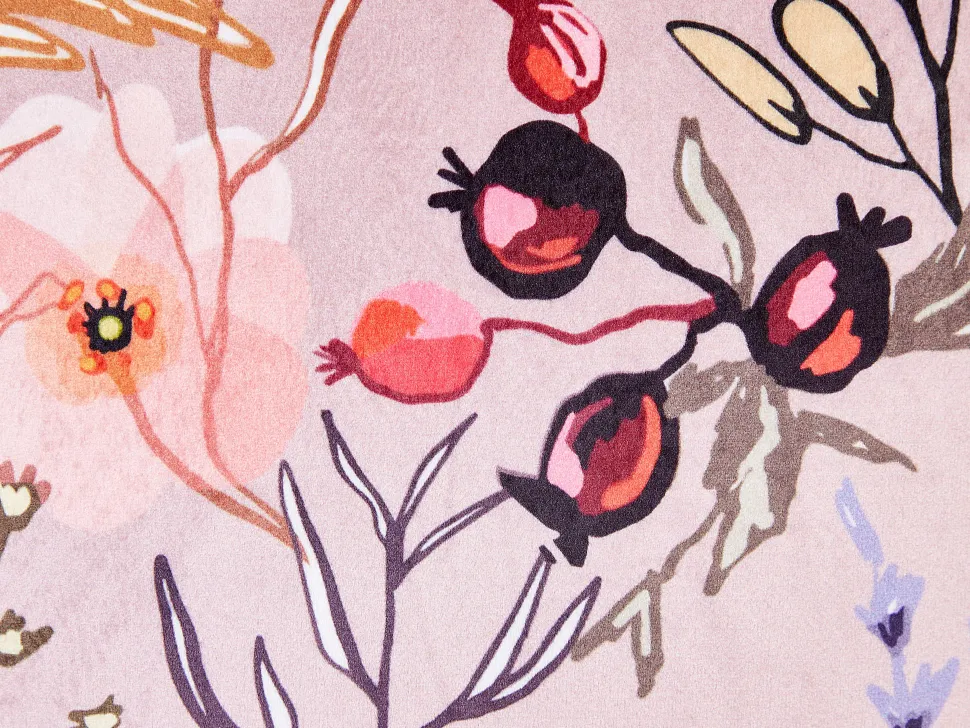 Conjunto De 2 Almofadas Decorativas Em Veludo Rosa 45 X 45 Cm Anemones