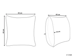 Conjunto De 2 Almofadas Decorativas Em Veludo Rosa 45 X 45 Cm Anemones