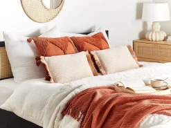 Conjunto De 2 Almofadas Decorativas Creme 30 X 50 Cm Boath
