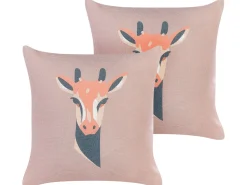 Conjunto De 2 Almofadas Decorativas Rosas 45 X 45 Cm Candelabra