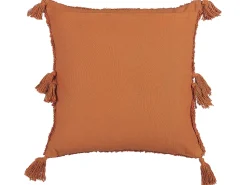 Conjunto De 2 Almofadas Decorativas Tufadas Em Algodao Laranja 45 X 45 Cm Avium