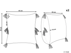 Conjunto De 2 Almofadas Decorativas Tufadas Em Algodao Laranja 45 X 45 Cm Avium