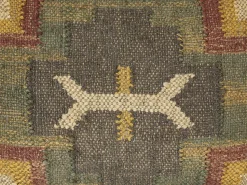 Conjunto De 2 Almofadas Decorativas Com Padrao Geometrico Em Juta Multicolor 30 X 50 Cm Pulicat