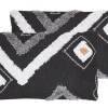 Conjunto De 2 Almofadas Decorativas Tufadas Em Algodao Preto 45 X 45 Cm Viburnum