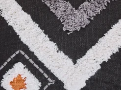 Conjunto De 2 Almofadas Decorativas Tufadas Em Algodao Preto 45 X 45 Cm Viburnum