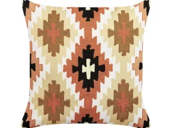 Conjunto De 2 Almofadas Decorativas Bordadas Algodao Multicolor 50 X 50 Cm Serampore