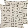 Conjunto De 2 Almofadas Decorativas Pretas E Brancas 45 X 45 Cm Myrica
